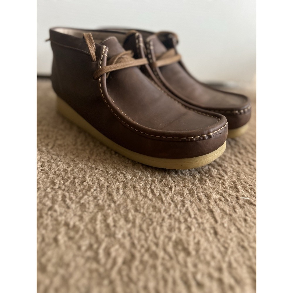 Clarks Stinson Hi Chukka Boots Brown Men's Size 11 Leather Shoes Wallabees - Picture 5 of 8